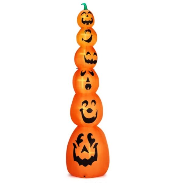 9FT Halloween Inflatable Stacked Pumpkins, Blow Up 6 Pumpkins Inflatable With Built-in LED Lights Outdoor Decorations Large Party Yard Decoration - Image 3