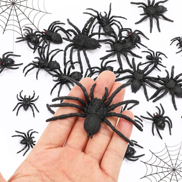 Plastic Spiders, 40 PCS Black Realistic Plastic Fake Scary Spiders Halloween Prank Props Halloween Spider Large And Small Fake Spider-Cannot Be Listed On Amazon Platform - Image 4