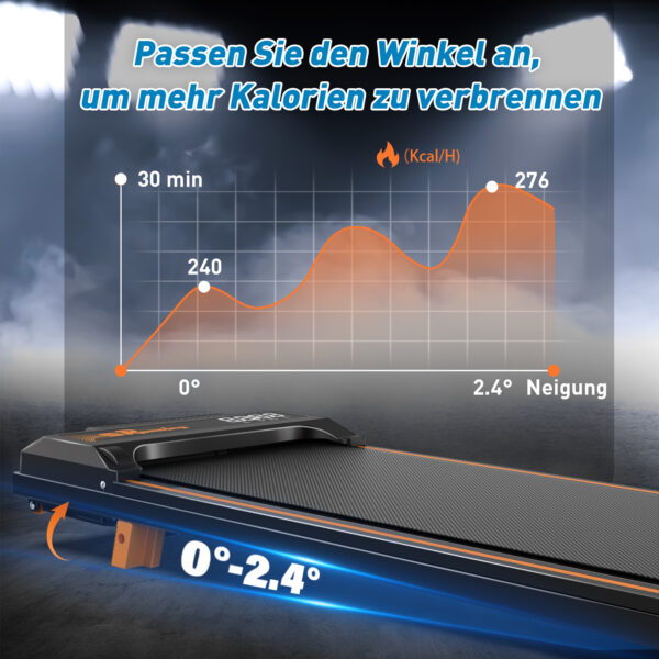 EU Walking Pad Treadmill For Home - Home Office Treadmills Under Desk Desk Treadmill Pad Quiet Portable Compact Treadmill Small Mini Treadmill LED Display Remote Control Treadmill Weight Of 120KG - Image 4