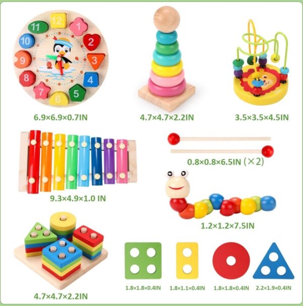 Wooden Baby Intellectual Development Toys, Birthday Gifts, Early Education Montessori Toys For Boys And Girls From 3 Years Old - Image 7