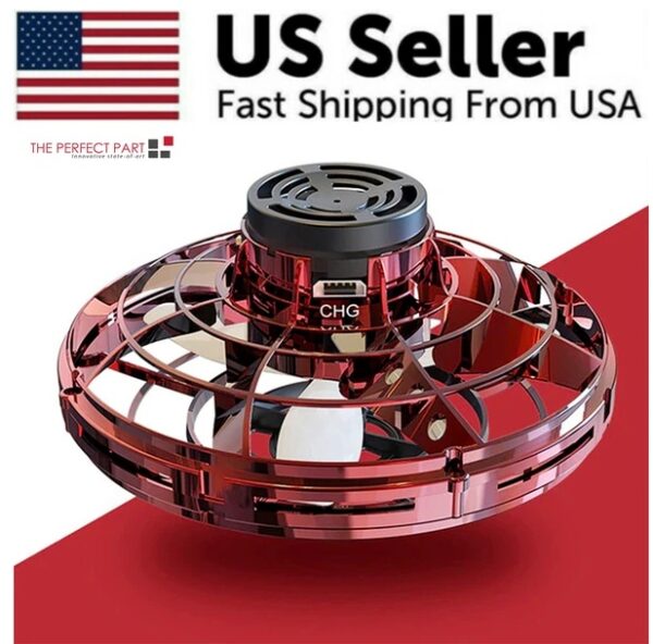 Flying Fidget Spinner Drone Ball UFO Stress Focus Hand Toy LED Kids & Adults - Image 6