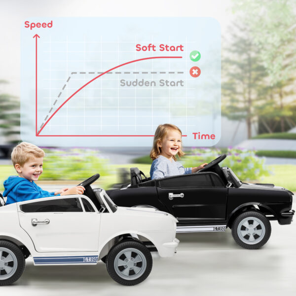Ride On Car With Remote Control, Adjustable Speed, MP3, Smooth Start, LED Lights, Black - Image 2