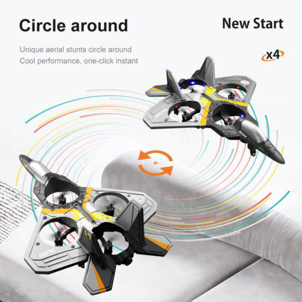 4DRC V17 Remote Control Plane 2.4Ghz Foam RC Airplanes Helicopter Quadcopter,Spinning Drone With Cool Light,Gifts For Kids Adults.Logistics Is Randomly Sent By UPS,USPS,FEDEX,Amazon Logistics. - Image 7