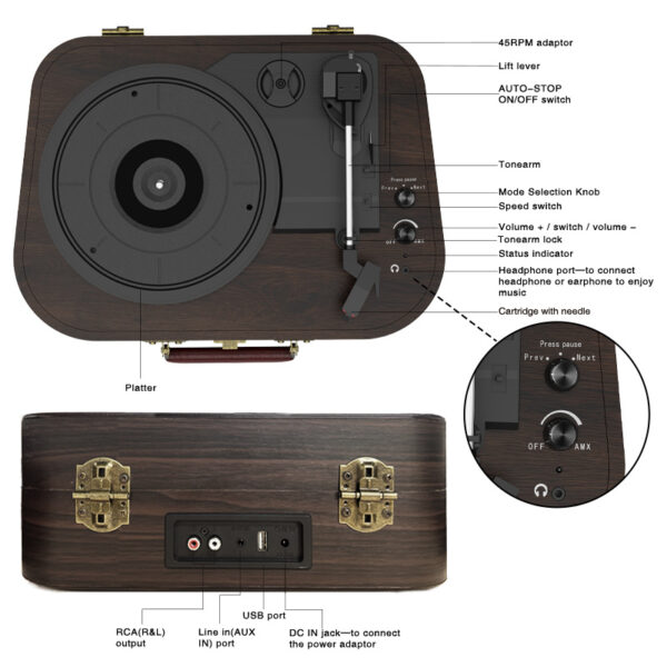 Record Player A3, Turntable, Record Player With 2 Stereo Speakers--Selling On Temu Is Prohibited - Image 9