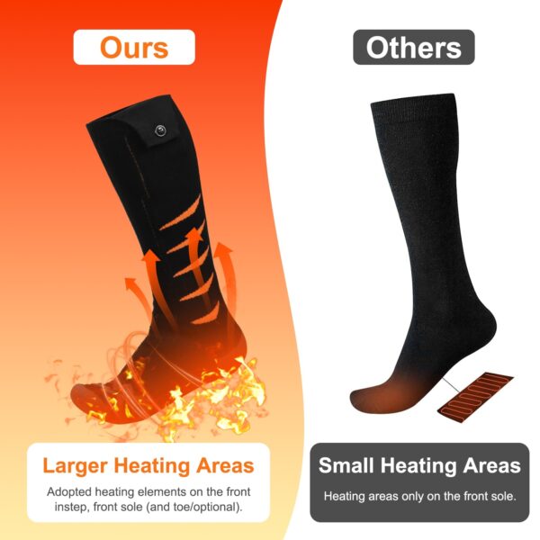 2 Types Options -- 1 Pair Of Heated Socks For Men Women Electric Heating Socks With APP Control 5000mAh Battery Rechargeable Thermal Socks Winter Warm Socks For Skiing Hiking Camping Hunting - Image 9