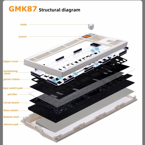 DIY Mechanical Keyboard Kit With Knob Supports Hot Swap RGB Backlight - Image 4