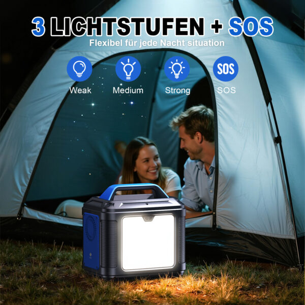 SBAOH Portable Power Station 300W,solar Power Generator 296Wh 80000mAh,solar Power Bank Portable Charger - Image 4