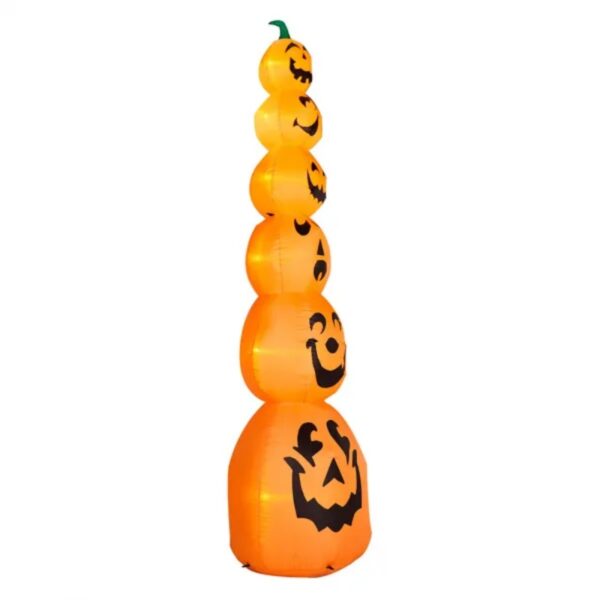 9FT Halloween Inflatable Stacked Pumpkins, Blow Up 6 Pumpkins Inflatable With Built-in LED Lights Outdoor Decorations Large Party Yard Decoration - Image 2