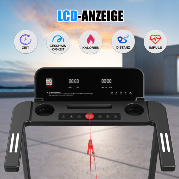 EU Electric Treadmill, Folding Treadmill For Home Up To 12 Kmh, With LED Display, App, Compact Treadmill For Home And Office, Weighing 120KG - Image 2