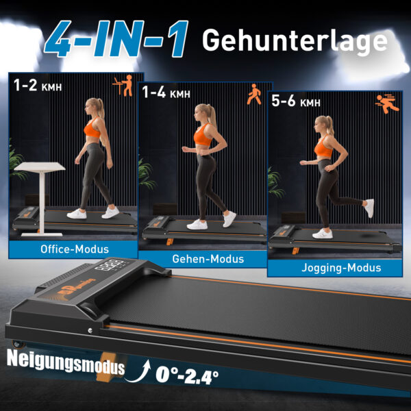 EU Walking Pad Treadmill For Home - Home Office Treadmills Under Desk Desk Treadmill Pad Quiet Portable Compact Treadmill Small Mini Treadmill LED Display Remote Control Treadmill Weight Of 120KG - Image 3