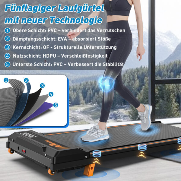 EU Walking Pad Treadmill For Home - Home Office Treadmills Under Desk Desk Treadmill Pad Quiet Portable Compact Treadmill Small Mini Treadmill LED Display Remote Control Treadmill Weight Of 120KG - Image 5