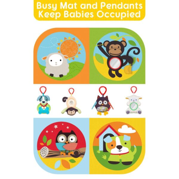 Keeygo Baby Play Mat Zoo Theme Sensory Infant Toys Keep Baby Occupied Toddler Activity Gym Develop Neck Strength Play Gym For Babies 0-6 Months Washable Baby Gyms Playmats - Image 5