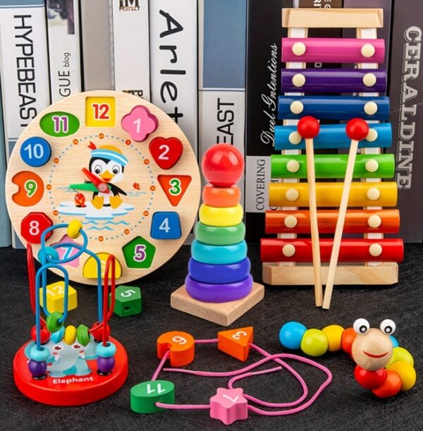 Wooden Baby Intellectual Development Toys, Birthday Gifts, Early Education Montessori Toys For Boys And Girls From 3 Years Old - Image 2