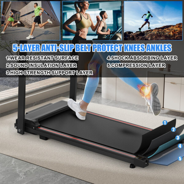 EU Electric Treadmill, Folding Treadmill For Home Up To 12 Kmh, With LED Display, App, Compact Treadmill For Home And Office, Weighing 120KG - Image 4
