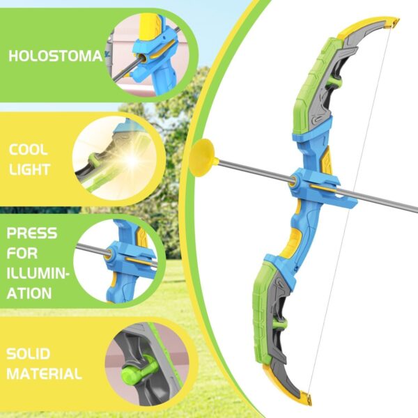 Bow & Arrow Toy Set, LED-lit Archery Toy,10 Suction Cup Arrows, Targets And Arrow Holders, Indoor And Outdoor Children's Toys Suitable For Boys And Girls.Logistics Is Randomly Sent By UPS,USPS,FEdex - Image 3