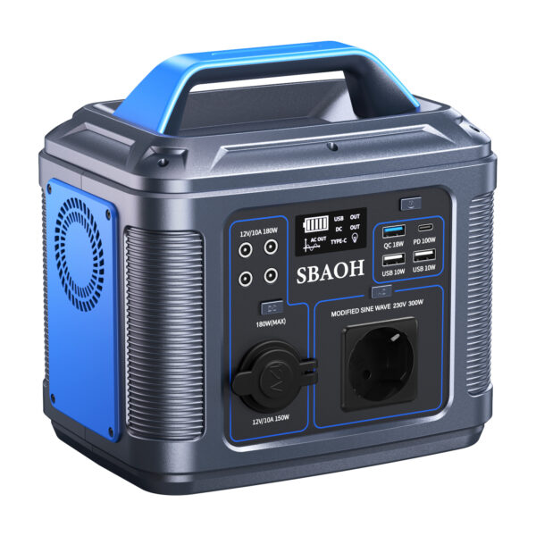SBAOH Portable Power Station 300W,solar Power Generator 296Wh 80000mAh,solar Power Bank Portable Charger - Image 2