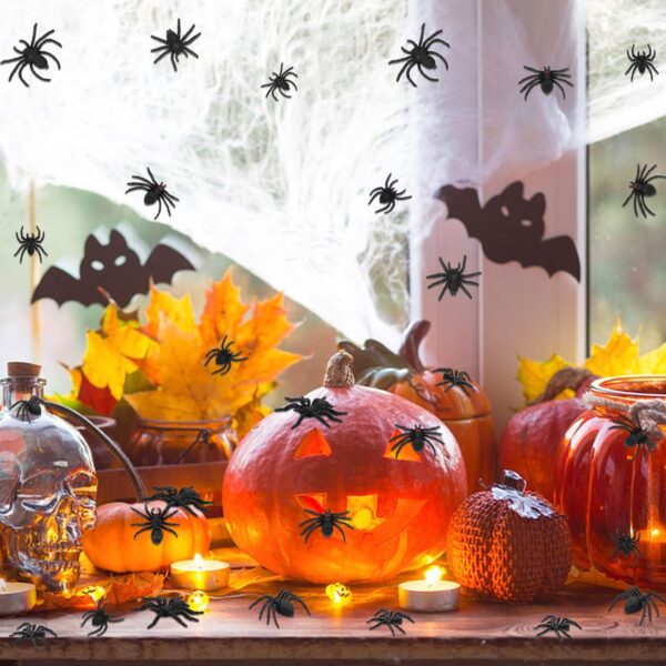 Plastic Spiders, 40 PCS Black Realistic Plastic Fake Scary Spiders Halloween Prank Props Halloween Spider Large And Small Fake Spider-Cannot Be Listed On Amazon Platform - Image 3