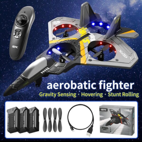 4DRC V17 Remote Control Plane 2.4Ghz Foam RC Airplanes Helicopter Quadcopter,Spinning Drone With Cool Light,Gifts For Kids Adults.Logistics Is Randomly Sent By UPS,USPS,FEDEX,Amazon Logistics. - Image 2