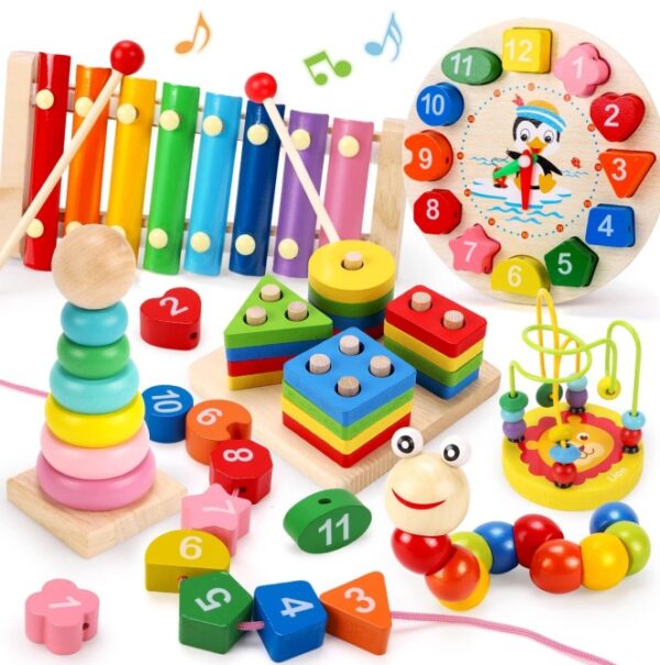 Wooden Baby Intellectual Development Toys, Birthday Gifts, Early Education Montessori Toys For Boys And Girls From 3 Years Old - Image 4