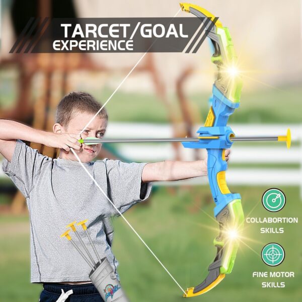 Bow & Arrow Toy Set, LED-lit Archery Toy,10 Suction Cup Arrows, Targets And Arrow Holders, Indoor And Outdoor Children's Toys Suitable For Boys And Girls.Logistics Is Randomly Sent By UPS,USPS,FEdex - Image 9