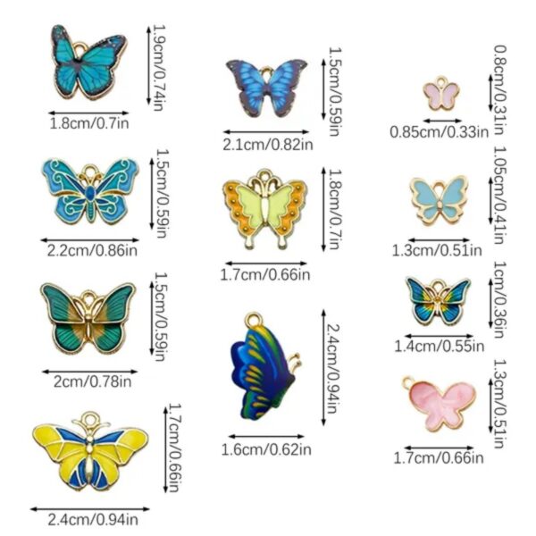 Details Specifications Material Alloy Color Multi-color Package Contents 126 Pcs Butterfly Charms For Jewelry Making - Image 2